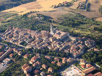 aerial view of pienza