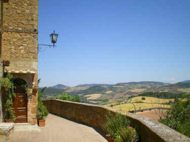 View out over the Val d'Orcia from Pienza.